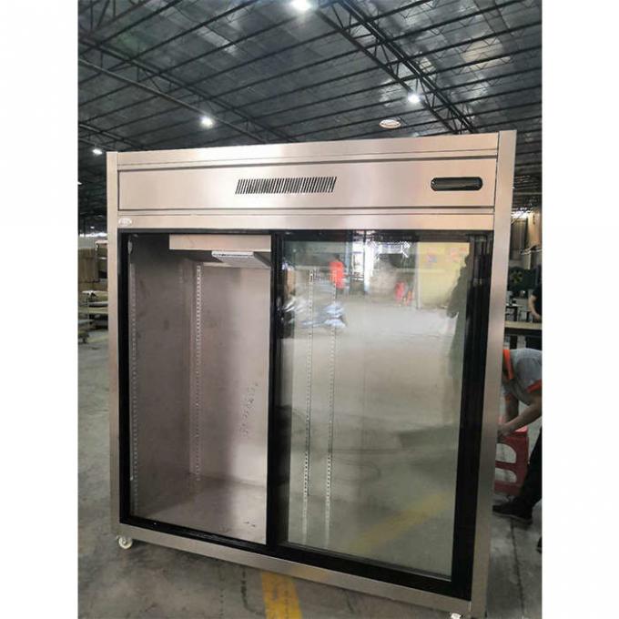 ประตูกระจกบานเลื่อน 900W 1300L ตู้เย็นเชิงพาณิชย์ 0