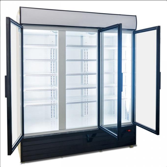 600W R134A CE ตู้เย็นประตูกระจกขวด 220V 50Hz ตู้เย็น 3 ประตูกระจก 0