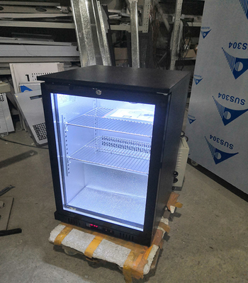โรงแรม 108L แฟนเย็นแสดงออกเบียร์บาร์ตู้เย็นแก้ว Hinge Door หลังบาร์ Coolers