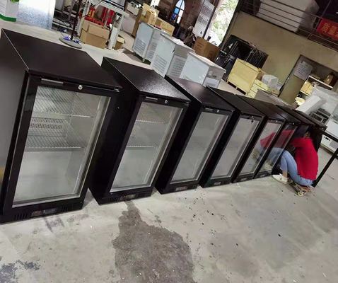 โรงแรม 108L แฟนเย็นแสดงออกเบียร์บาร์ตู้เย็นแก้ว Hinge Door หลังบาร์ Coolers