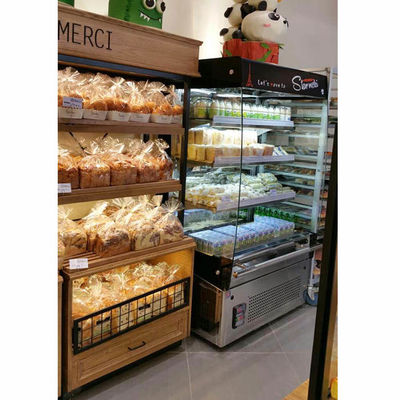 ด้านหน้าเปิดเต็ม R134a 4ft ตู้เย็นแสดงเบเกอรี่