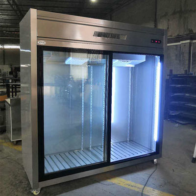 ประตูกระจกบานเลื่อน 900W 1300L ตู้เย็นเชิงพาณิชย์