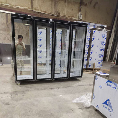 2500L Reach In Cooler ตู้เย็น 4 ประตูสำหรับร้านสะดวกซื้อ