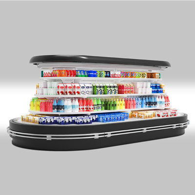 R404A อุปกรณ์ทำความเย็นซูเปอร์มาร์เก็ตแบบวงรี Multideck Display Chiller
