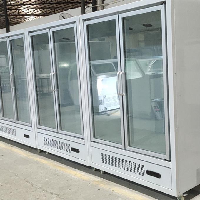 2 ประตู 1060W 1000L ตู้เย็นแสดงผลร้านสะดวกซื้อ 0