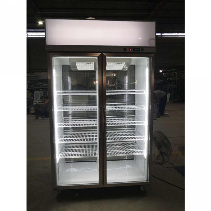 R134A 1000L Commercial Glass Door Coolers Bar แสดงตู้เย็น 0